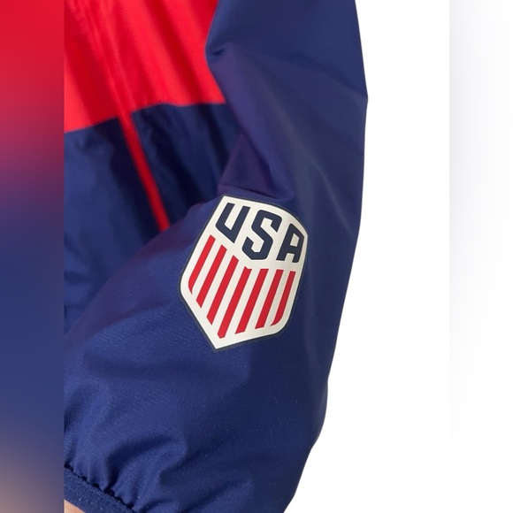 Nike Team USA United States Soccer Football Wind/Rain Jacket Mens M Red Blue - Picture 5 of 15